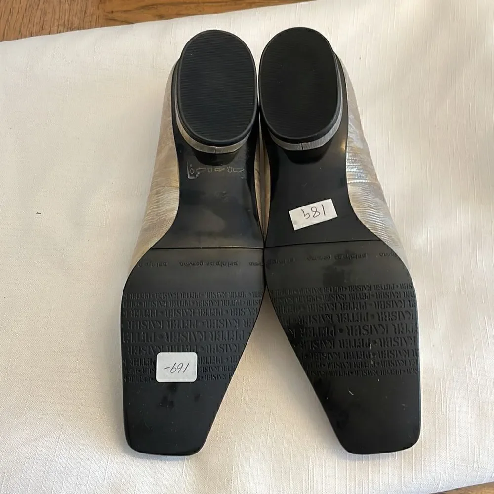 PETER KAISER SILVER/GOLD TONE FLATS.  NEW